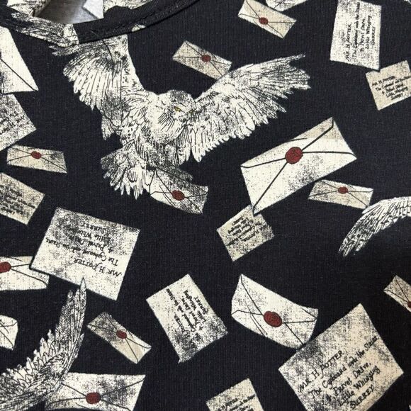 Harry Potter Hogwarts Letter black mini Dress hot topic exclusive size xs - Picture 13 of 14
